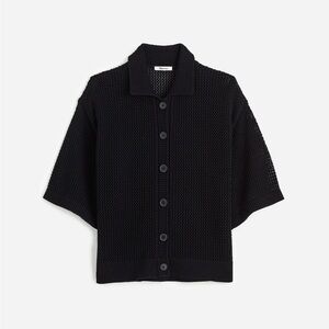 Madewell Black Oversized Open Stitch Knit Cardigan, XS